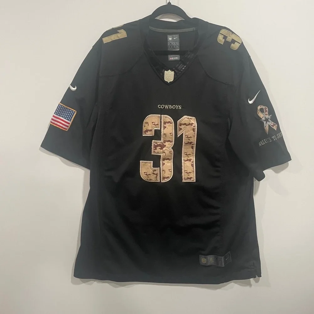 Nike Dallas Cowboys Byron Jones 31 Salute to Service Jersey Mens XXL Black Camo